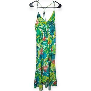 Hutch Anthropologie Women's Tropical Print Maxi Dress size Small